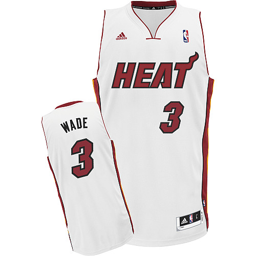  NBA Miami Heat 3 Dwyane Wade New Revolution 30 Swingman Home White Jersey